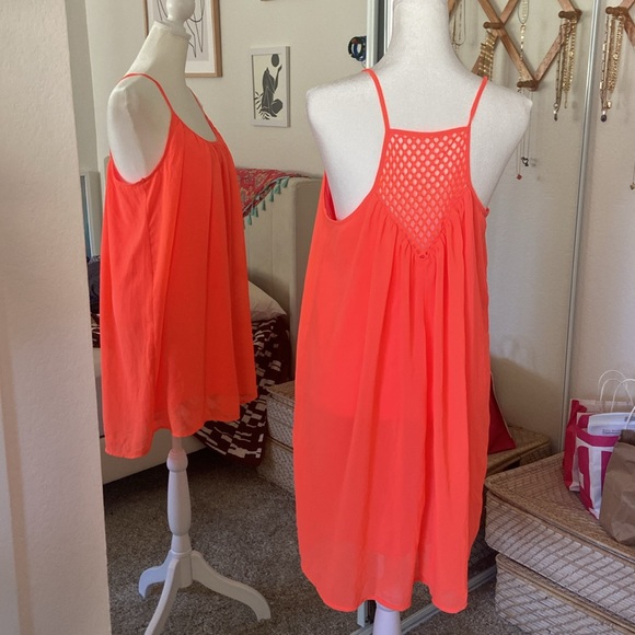 🧡 Summer Orange Dress 🧡 Sz Large - Picture 2 of 3